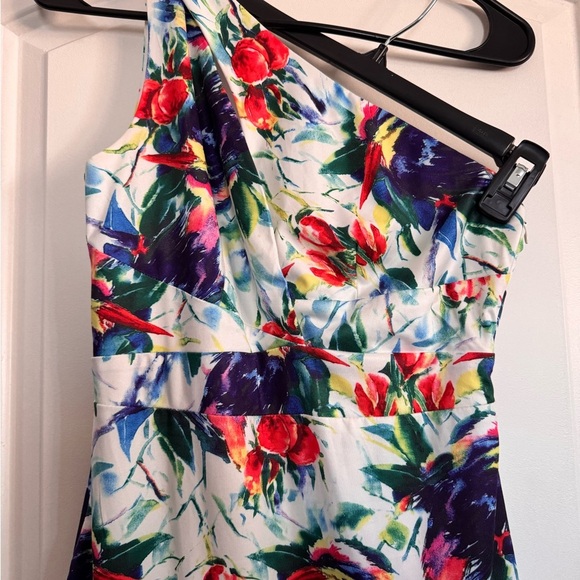 Fashion Nova Vibrant One-Shoulder Dress - Red, Blue, Green - Picture 4 of 13